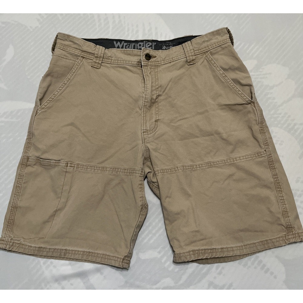 Wrangler Outdoor Series Mens Brown Chino Shorts Size 34 NY983TV Cotton Blend